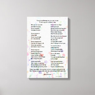 "Muttertags-Gedicht - Leinwanddruck" Leinwanddruck