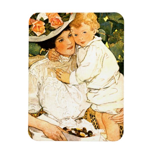 Muttertags-Geschenk mit Vintage-Kunst Magnet (Vertikal)