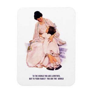 Muttertags-Geschenk mit Vintage-Kunst und Zitat Magnet