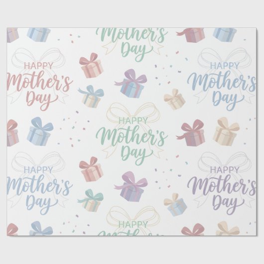 Muttertags-Geschenkpapier - Glückliches Muttertags Geschenkpapier (Flach)