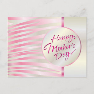 Muttertags-Goldlettern Elegantes Rosa Luxus Postkarte