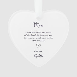 Muttertags-Herz-Andenken-Ornament Ornament