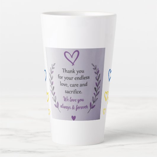 Muttertags-Herzmuster-Tasse Milchtasse (Vorderseite)