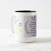 Muttertags-Herzmuster-Tasse Zweifarbige Tasse (Vorderseite Links)