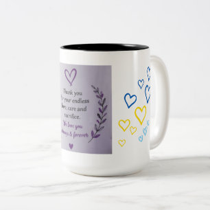 Muttertags-Herzmuster-Tasse Zweifarbige Tasse