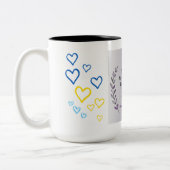 Muttertags-Herzmuster-Tasse Zweifarbige Tasse (Links)