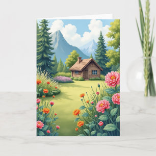 Muttertags-Karte mit Berghütte Karte