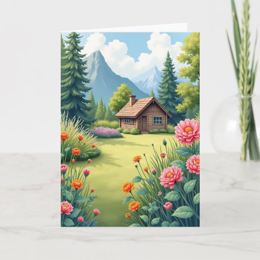 Muttertags-Karte mit Berghütte Karte (Vorderseite)