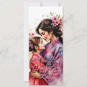 Muttertags-Kimono-Kunst mit floraler Umarmung