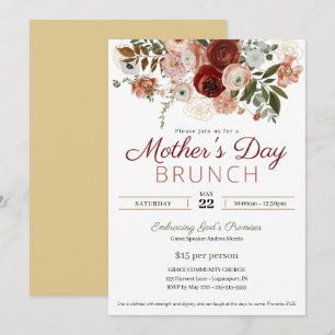 Muttertags-Kirchen-Brunch Blush Pink Floral Einladung