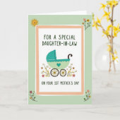 Muttertags-Kunstkarte mit Kinderwagen Karte (Gelbe Blume)