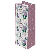 Muttertags-Lavendel Geschenktüte Für Weinflaschen (Rückseite Schrägansicht)