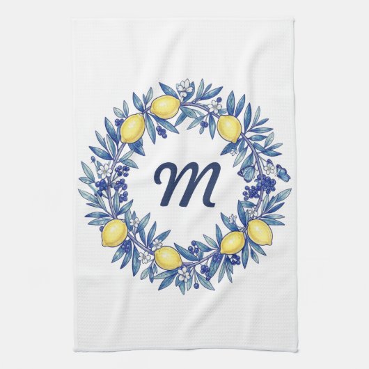 Muttertags-Lemonen-Handtuch mit Initiale Geschirrtuch (Vertikal)