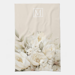 Muttertags-Monogramm-Blumen benutzerdefiniert Geschirrtuch