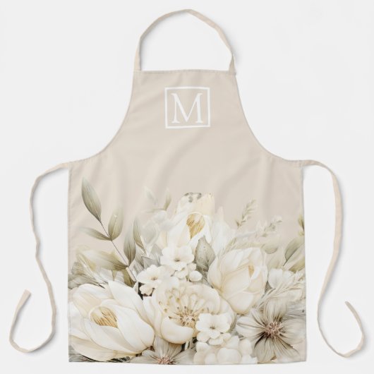 Muttertags-Monogramm Blumen benutzerdefinierte Sch Schürze (Vorderseite)