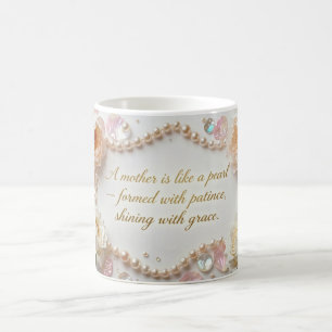 Muttertags-Perle und Pfingstrosen Inspirierender S Kaffeetasse