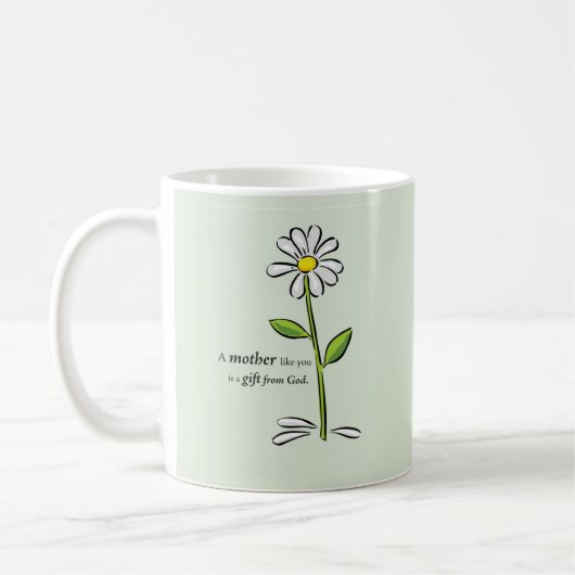 Muttertags-Religiöse Grüne Margerite Kaffeetasse (Links)