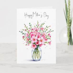 Muttertags rosa Blume Bouquet mit Babynahrung Karte