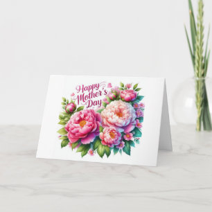 Muttertags-Rosa-Pfingstrosen-Blumen-Feiertagskarte Feiertagskarte