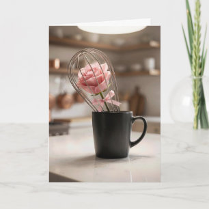 Muttertags-Rosa-Rose im Draht-Schneebesen Karte