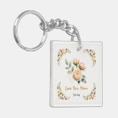 Muttertags-Schlüsselanhänger Blumen Personalized L Schlüsselanhänger (Vorderseite links)
