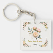 Muttertags-Schlüsselanhänger Blumen Personalized L Schlüsselanhänger (Vorderseite)