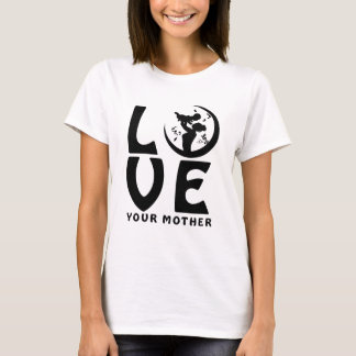 Muttertags-Shirt Mutter und Kind Silhouette T-Shirt