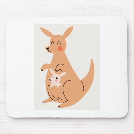 Muttertags-Thema süßes Känguru-Design Mousepad (Vorne)