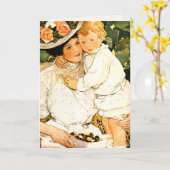 Muttertags Vintage Kunst - Grußkarte Karte (Gelbe Blume)