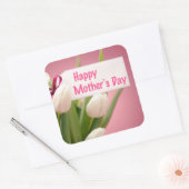 Muttertagsaufkleber mit Blumendesign Quadratischer Aufkleber (Umschlag)