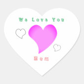 Muttertagsbild niedlicher rosa Herzen Herz-Aufkleber (Vorderseite)