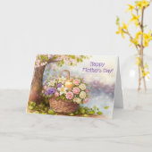 Muttertagsblumen Blumenkorb mit Kerze Karte (Gelbe Blume)
