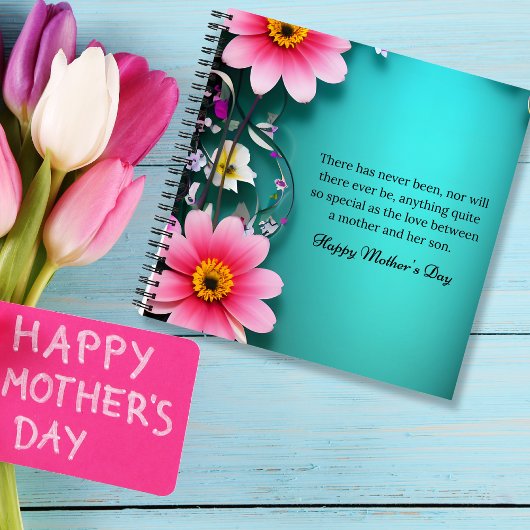 Muttertagsbotschaft in cyan anpassbar notizblock