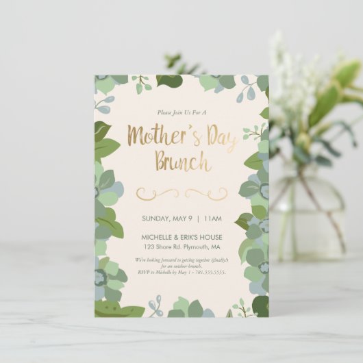 Muttertagsbrunch - Einladung zur Blumenbearbeitung (Stehend Vorderseite)