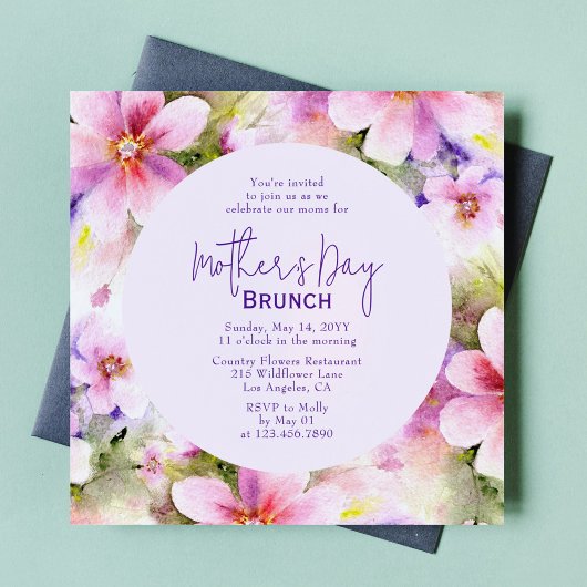 Muttertagsbrunch Elegante Blume Einladung