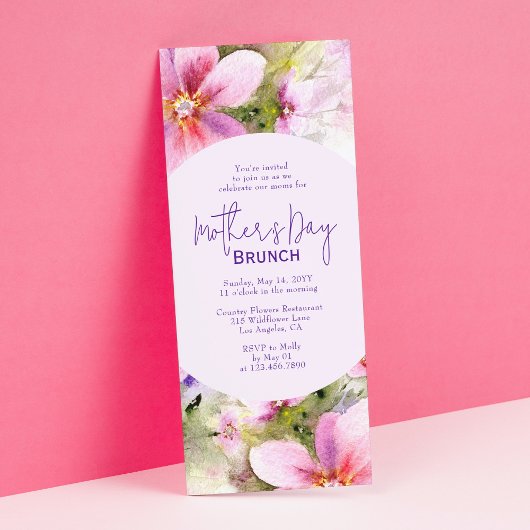 Muttertagsbrunch Elegante Blume Einladung