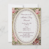 Muttertagsbrunch Lady mit Juwelen & Blume Einladung (Rückseite)