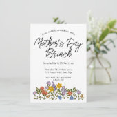 Muttertagsbrunch mit Blume Einladung (Stehend Vorderseite)