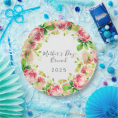 Muttertagsbrunch - rosa Rosen Pappteller (Party)