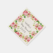 Muttertagsbrunch - rosa Rosen Serviette (Ecke)