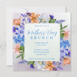 Muttertagsbrunch Wasserfarbe Wildblume Einladung