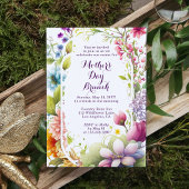 Muttertagsbrunch Wasserfarbene Wildblume Einladung