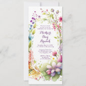 Muttertagsbrunch Wasserfarbene Wildblume Einladung (Vorderseite)