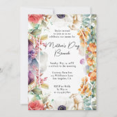 Muttertagsbrunch Wasserfarbene Wildblumen Einladung (Vorderseite)