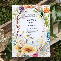 Muttertagsbrunch Wasserfarbene Wildblumen