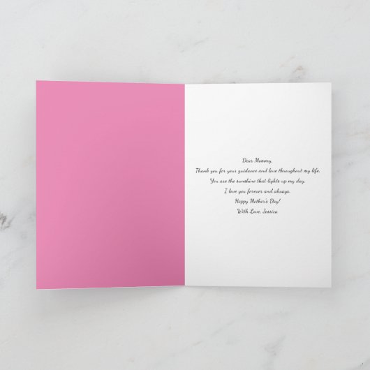 Muttertagsdefinition einer Mutter Karte (Innenseite)