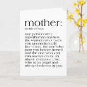 Muttertagsdefinition einer Mutter Karte (Gelbe Blume)