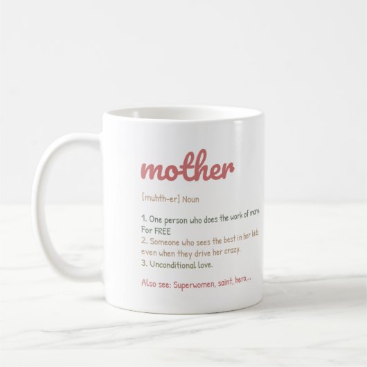 Muttertagsdefinition-Wildblumen Tasse (Links)