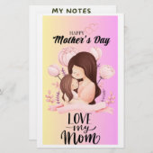 Muttertagsdruckplatte Briefpapier (Vorne/Hinten)