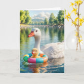 Muttertagsduck und -enten karte (Gelbe Blume)